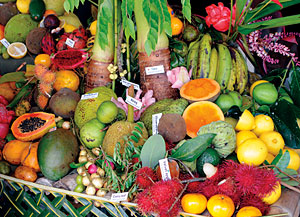 Exotic tropical fruits